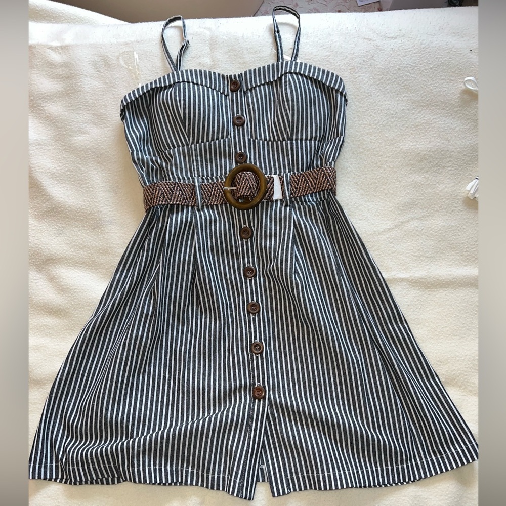 Striped Dress with Belt